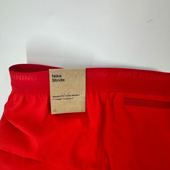 Nike Stride Mens 5 Inch Running Shorts Red Dri-FIT FN2992-657 XXL New with Tags - Picture 10 of 13